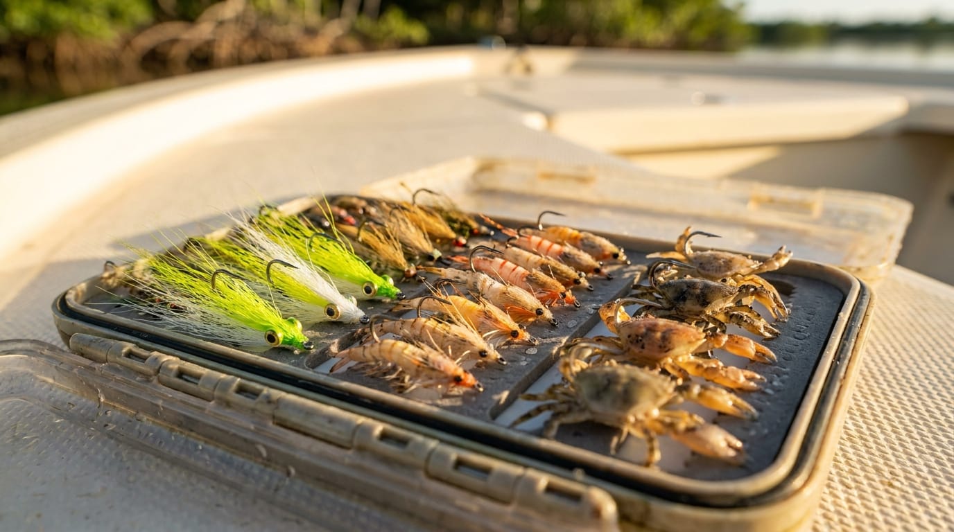 Clousers, shrimp, and crab patterns cover almost every shot here.