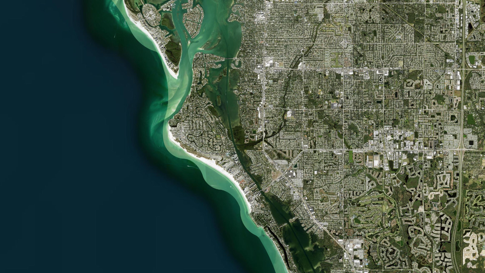 Satellite map of Siesta Key, Florida