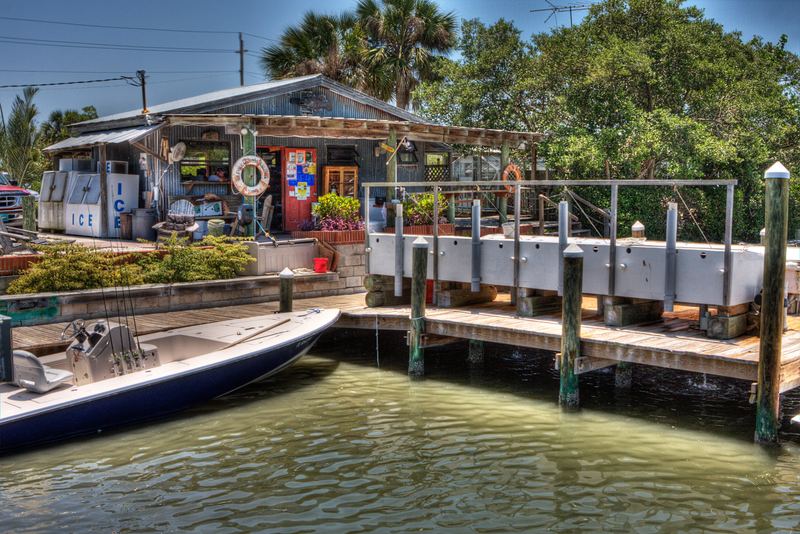 Old Florida bait shop and dock at Placida near Boca Grande Pass