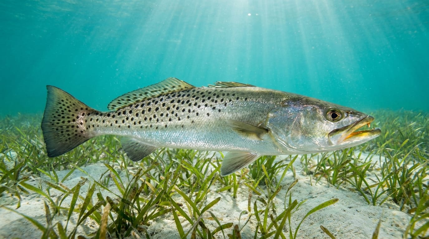 Seatrout hold over seagrass in two to eight feet of water.