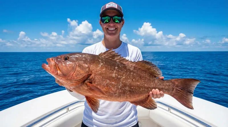 A big red grouper boated offshore of Sarasota