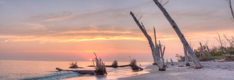 Stump Pass beach at sunset near Englewood